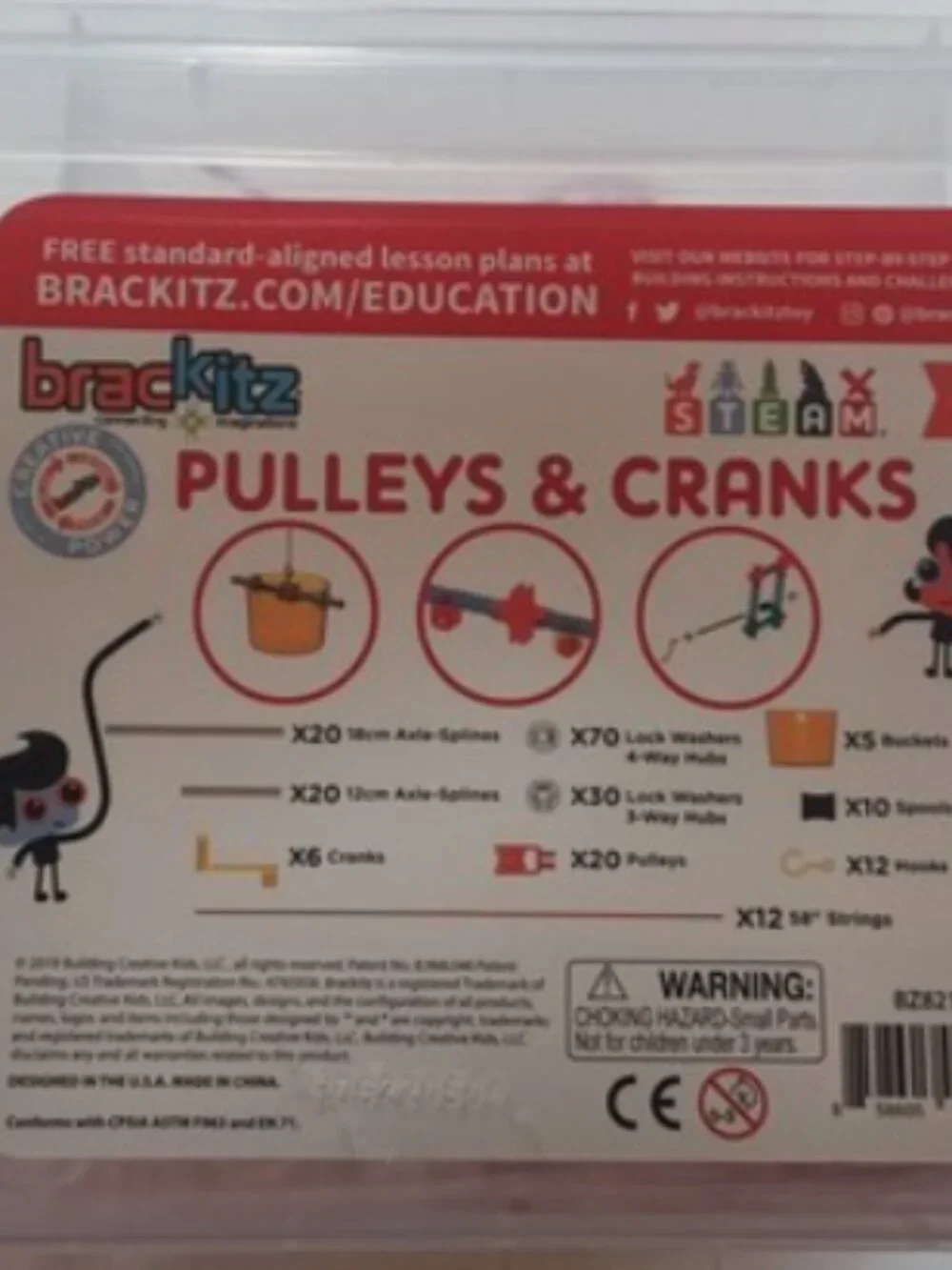 NEW Brackitz Pulleys & Cranks Classroom Module STEM Construction Kit 205 Piece S